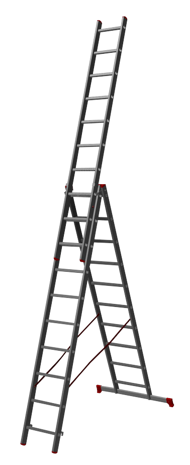 трехсекционная лестница, 10 перекладин на сецию